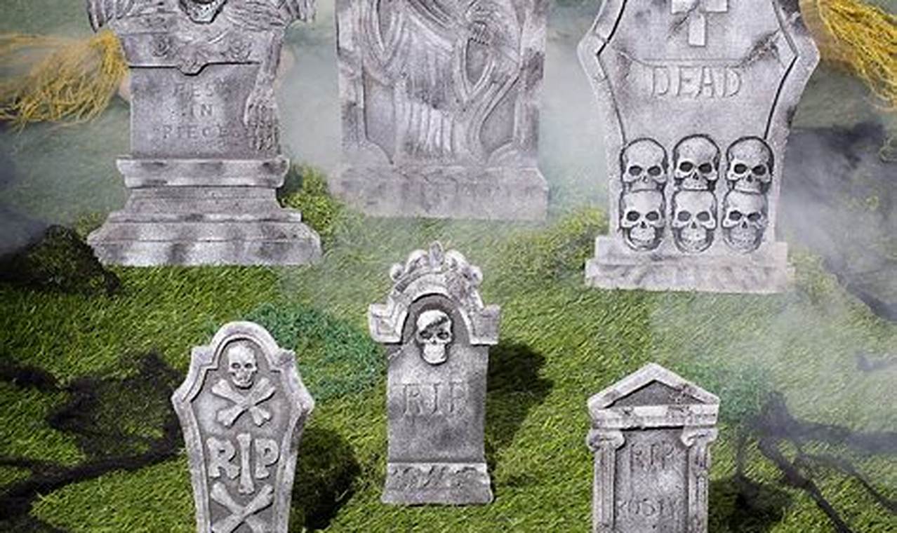 Solid Heavy Tombstone Decorations | Outdoor Decor