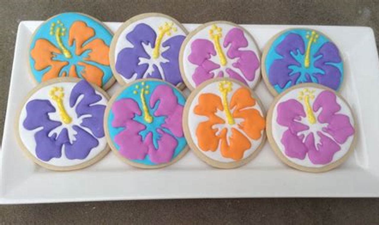 Charming Hibiscus Decorated Cookies for Home Decor