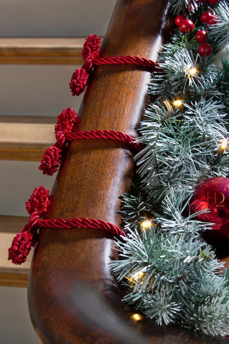 Decorative Garland Twist Ties Dark Red Garland decor, Christmas