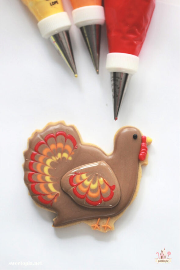 How to Decorate Turkey Cookies with Royal Icing Sweetopia